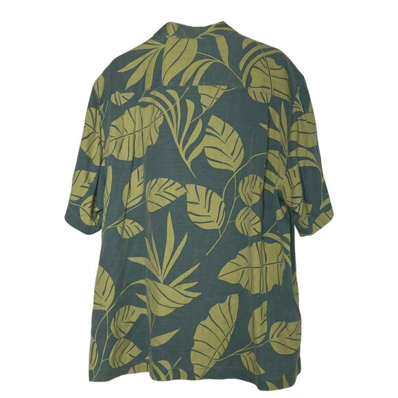 Tommy Bahama Silk Tropical Leaf Palm Frond Button Down Shirt Sz XL Resort - Picture 2 of 6